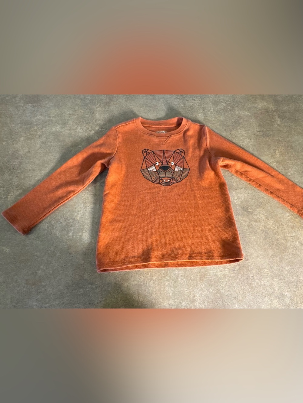 Garanimals Orange Long Sleeve Tee with Geometric Bear Boys 5T